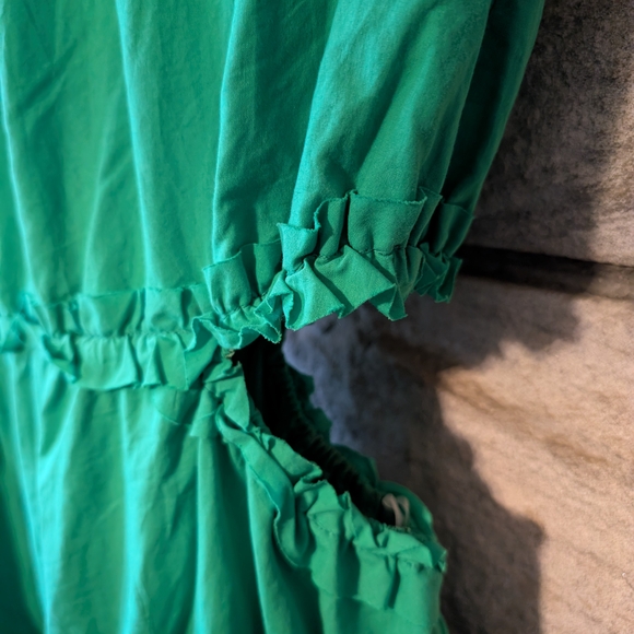 Green Sleeveless Tiered Maternity Dress - Picture 5 of 8